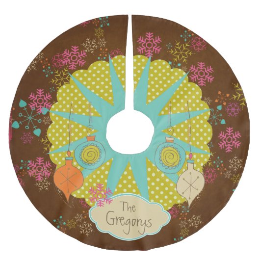 Sneeuwvlokken en Starburst Persoonlijke boomrokken Kerstboom Rok (Voorkant)