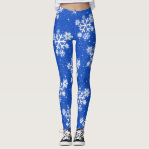 Sneeuwvlokken en sterren (bewerkbaar) leggings