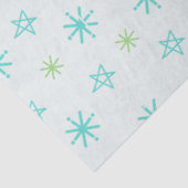 Sneeuwvlokken en sterren Blauw Groen Kerstmis Tissuepapier (Detail)