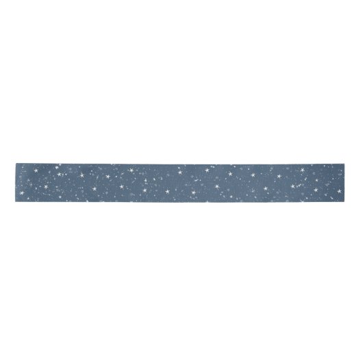 Sneeuwvlokken en sterren op blauw lint (Voorkant)