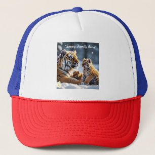 Sneeuwvlokken en tijgersporen trucker pet