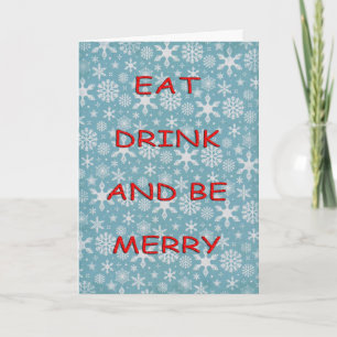 Sneeuwvlokken eten drink rood feestdagen kaart