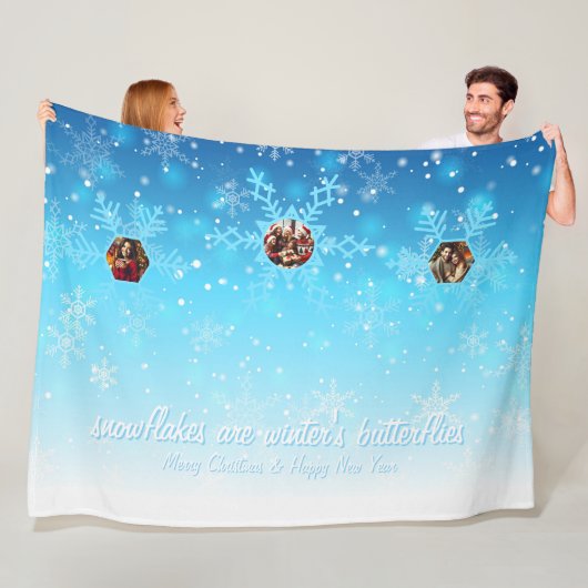 Sneeuwvlokken Fleece Deken (In situ)