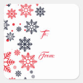 Sneeuwvlokken Geschenklabel Stickers (Voorkant)