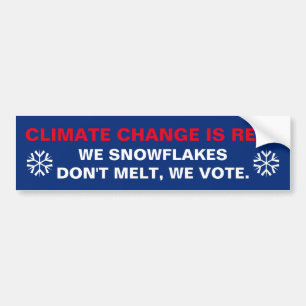 Sneeuwvlokken geven niet aan, ze stemmen over de v bumpersticker