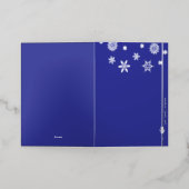 Sneeuwvlokken Gevouwen Blauwe Folie Vakantie Kaart (Buiten Laag)
