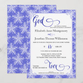 Sneeuwvlokken God is de Liefde Christelijke Kaart (Voorkant / Achterkant)