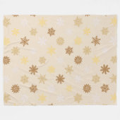 Sneeuwvlokken (goud) fleece deken (Voorkant (Horizontaal))