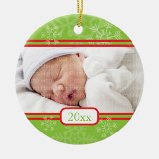 Sneeuwvlokken: Groen Keramisch Ornament