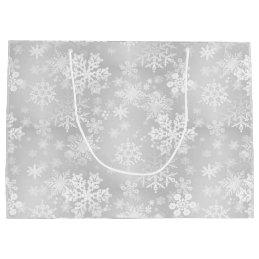 Sneeuwvlokken Grote Gift Bag Large Cadeautasje (Achterkant)
