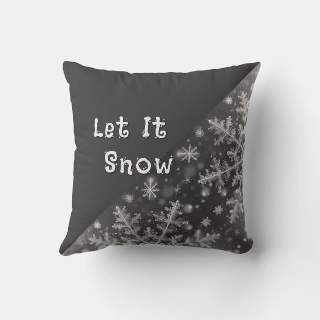 Sneeuwvlokken / Harten / Laat het sneeuwen Kussen (Achterkant)