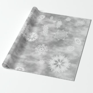 Sneeuwvlokken Herfst Silver Grey Cadeaupapier