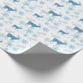 sneeuwvlokken herten wit Wrapping Papier (Hoek)