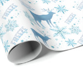 sneeuwvlokken herten wit Wrapping Papier (Rol Hoek)