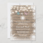 Sneeuwvlokken hout onthullen uitnodiging (Voorkant)