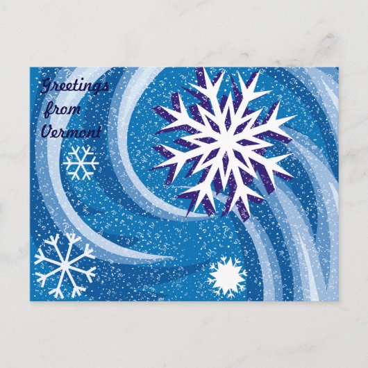 Sneeuwvlokken in de Wind - Briefkaart (Voorkant)