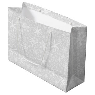 Sneeuwvlokken in de Zilveren Grote Zak van de Large Cadeauzakje