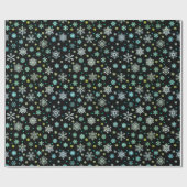 Sneeuwvlokken in verschillende kleuren vormen eleg cadeaupapier (Vlak)