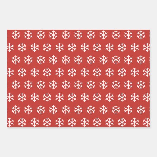 Sneeuwvlokken, Joy en Kerstmis Rood Patroon Inpakpapier Vel (Voorkant)