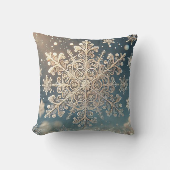 Sneeuwvlokken / Kant / Kussen (Voorkant)