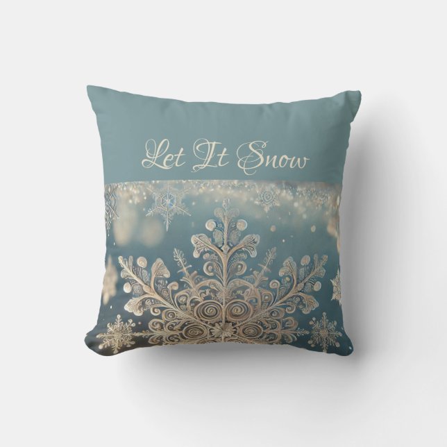 Sneeuwvlokken / Kant / Laat het sneeuwen Kussen (Voorkant)