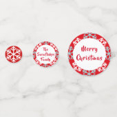 Sneeuwvlokken Kerst Rode Confetti (Achterkanten)