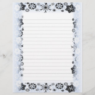 Sneeuwvlokken Kerstgrens Schrijfpapier