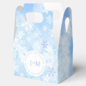 Sneeuwvlokken Kerstmis bruiloft monogram gunst doz Bedankdoosjes (Geopend)