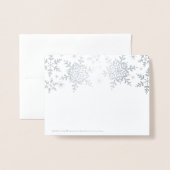Sneeuwvlokken Kerstmis Winter Dank u Zilver Folie Kaarten (Met envelop)
