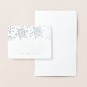 Sneeuwvlokken Kerstmis Winter Dank u Zilver Folie Kaarten (Display)