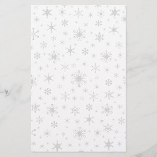 Sneeuwvlokken - Licht grijs op wit Briefpapier (Voorkant)