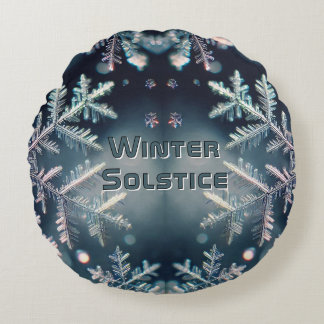 Sneeuwvlokken / Maan / Winterzonnewende Rond Kussen