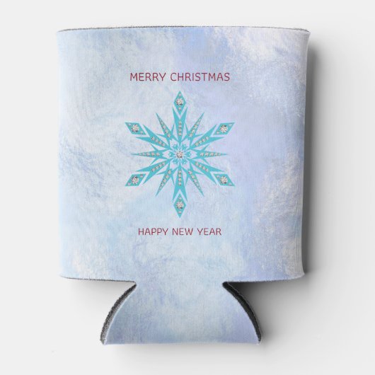 Sneeuwvlokken met diamanten blikjeskoeler (Voorkant)