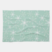 Sneeuwvlokken met een achtergrond van de groene ke theedoek (Horizontaal)