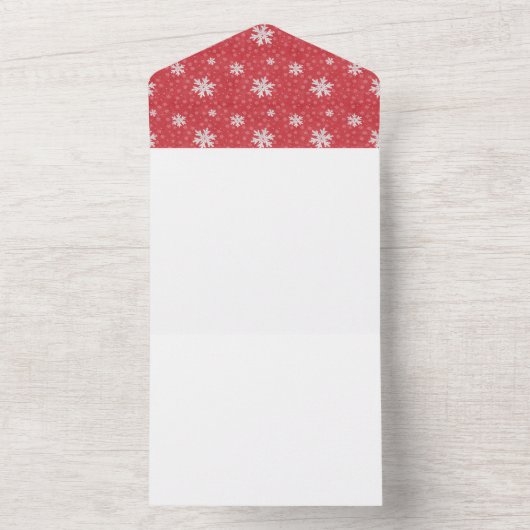 Sneeuwvlokken met Kerstavond Uitnodiging Servetten (Binnen)