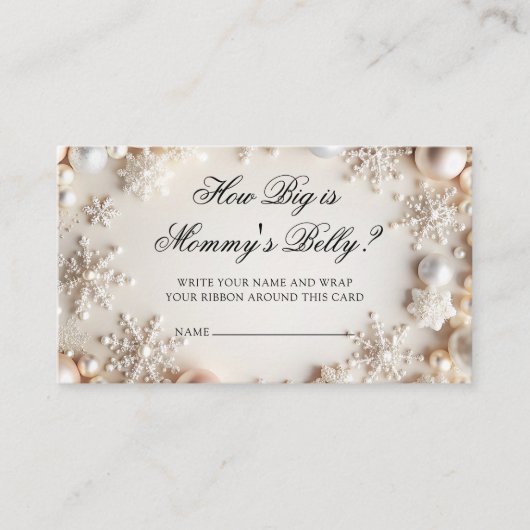 Sneeuwvlokken met parels Hoe groot is haar buik Informatiekaartje (Voorkant)