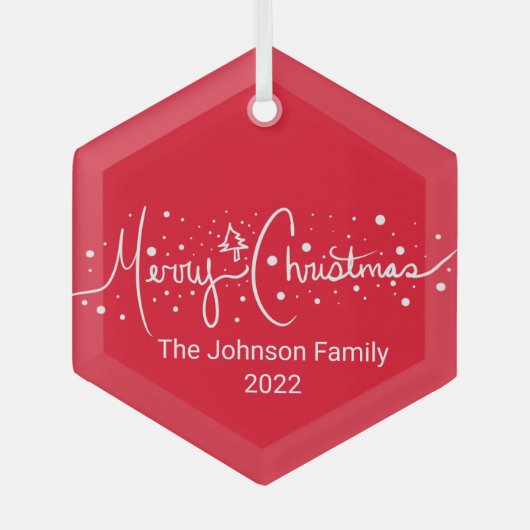 Sneeuwvlokken met prettige kerstcadeaus glas ornament (Voorkant)