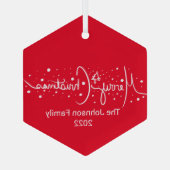 Sneeuwvlokken met prettige kerstcadeaus glas ornament (Achterkant)