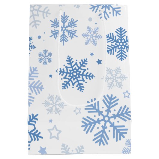 Sneeuwvlokken. Mooie winter Medium Cadeauzakje (Achterkant)