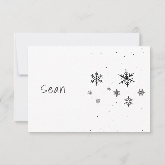 Sneeuwvlokken Mountain Chalet Ski Winter Zwart Wit (Voorkant)