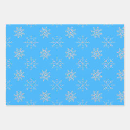 Sneeuwvlokken op Blauw, Paarse & Roze Bladreeks va Inpakpapier Vel