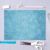  sneeuwvlokken op blauw vakantieweefsel papier (Craft)