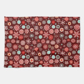 Sneeuwvlokken op Bourgogne Theedoek (Horizontaal)