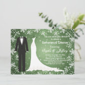 Sneeuwvlokken op de groene kerstrepetitie kaart (Staand voorkant)