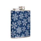 Sneeuwvlokken op donkerblauw heupfles (Rechts)