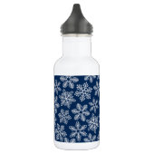 Sneeuwvlokken op donkerblauw waterfles (Links)