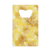 Sneeuwvlokken op gouden bodem kredietkaart flessenopener (Achterkant)