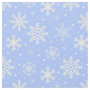 Sneeuwvlokken op Ice Blue Stof