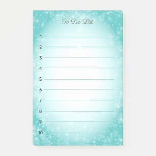 Sneeuwvlokken op lichtblauwe verloop post-it® notes