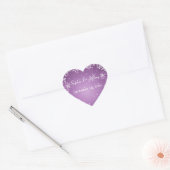 Sneeuwvlokken op paarse Save the Date Bruiloft Hart Sticker (Envelop)